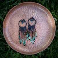 Black/Green "fringe" Øreringe